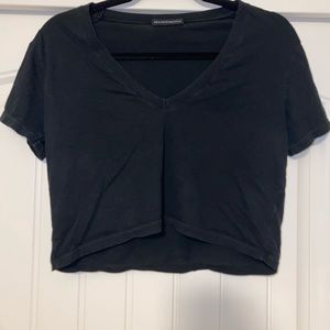 Brandy Melville black v-neck crop top